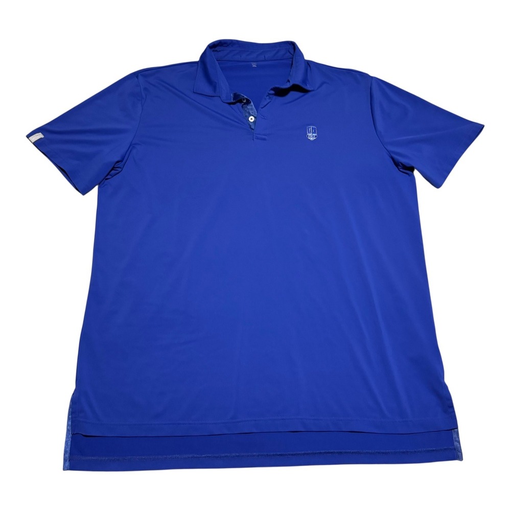 RLX Ralph Lauren Polyester Blend Golf Performance Blue PVCC Polo Shirt Men's XL